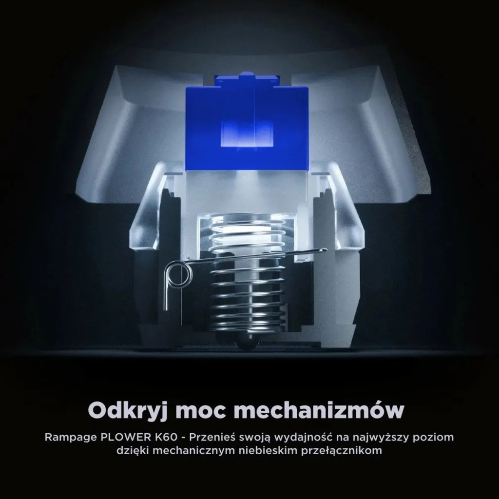 Tastierë mekanike Rampage PLOWER K60, RMP Blue, e bardhë - 9