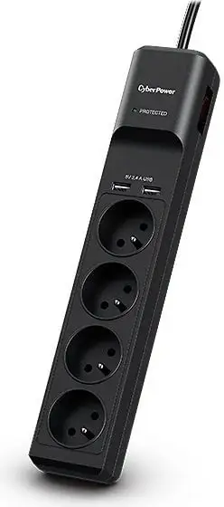 Kabllo zgjatëse CyberPower, 4 priza, 1.8 m, e zezë