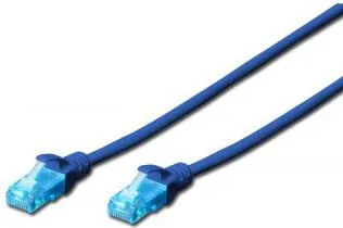Kabllo patchcord Digitus U/UTP, Cat 5e, 0.5m, e kaltër - 1