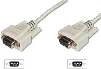Kabllo Digitus DB-9 - DB-9, 3m, bezhë