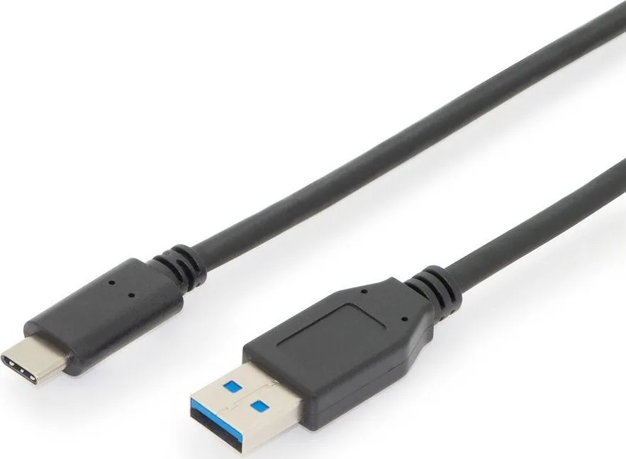 Kabllo Digitus USB-A - USB-C, 1m, e zezë - 1
