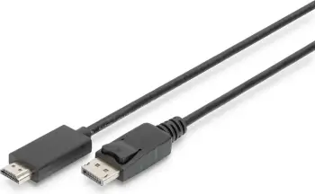 Kabllo Digitus DisplayPort në HDMI, 2m, e zezë