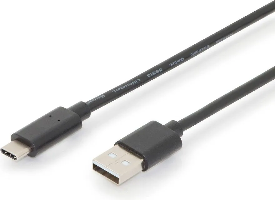 Kabllo USB Assmann (AK-300148-030-S), USB-A në USB-C, 3m, e zezë - 1