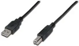 Kabllo Assmann USB A - USB B, 1.8m, e zezë