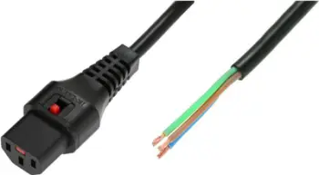 Kabllo energjie Digitus IEC LOCK, 3 x 1mm2, 2 m, e zezë