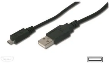 Kabllo Digitus USB-A - microUSB, 1 m, e zezë - 1