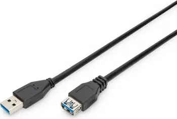 Kabllo Assmann Digitus USB A - USB A AK-300203-030-S, 3m, e zezë