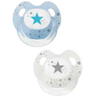 Memë qetësuese ortodontike Baby Nova "Slimline" (0-6 muaj), 2 copë, ylli