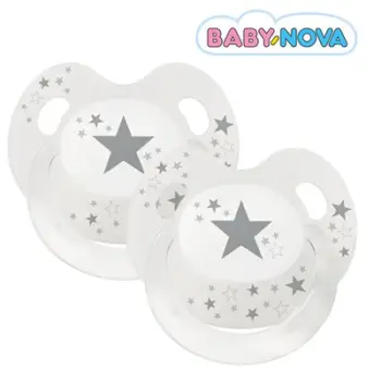 Memë qetësuese ortodontike Baby Nova "Slimline" (0-6 muaj), 2 copë, e bardhë