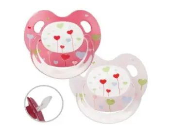 Memë qetësuese ortodontike Baby Nova "Slimline" (6-18 muaj), 2 copë, zemër