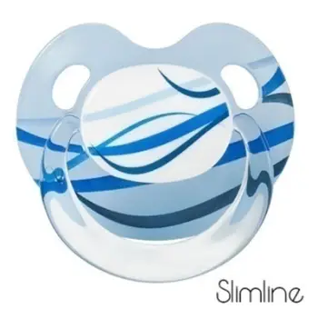 Memë qetësuese ortodontike Baby Nova "Slimline" (6-18 muaj), 2 copë, kaltërt