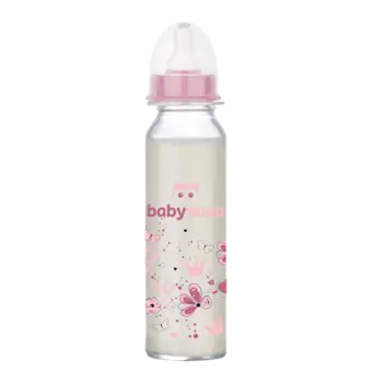 Shishe e qelqit Baby Nova (0-24 muaj), 240ml, rozë