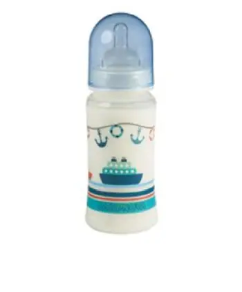 Shishe PP me qafë të gjerë Baby Nova (0-24 muaj), 300ml, e kaltërt