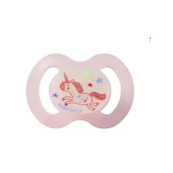 Memë qetësuese ortodontike me material ndriçues Baby Nova (6-18 muaj), 1 copë, rozë