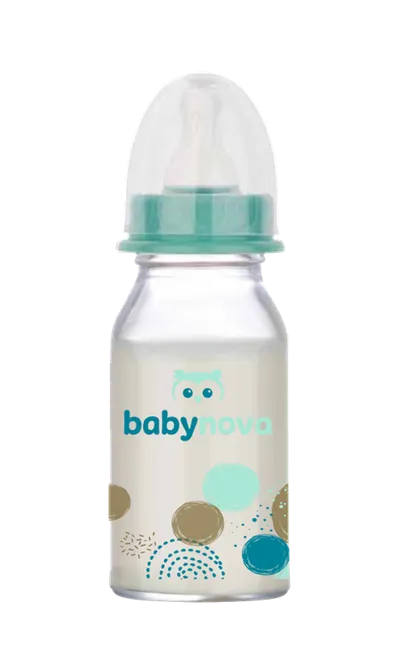 Shishe e qelqit Baby Nova (0-24 muaj), 120ml, e gjelbër - 1