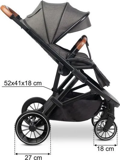 Karrocë për fëmijë Caretero Ratio, e hirtë - 2