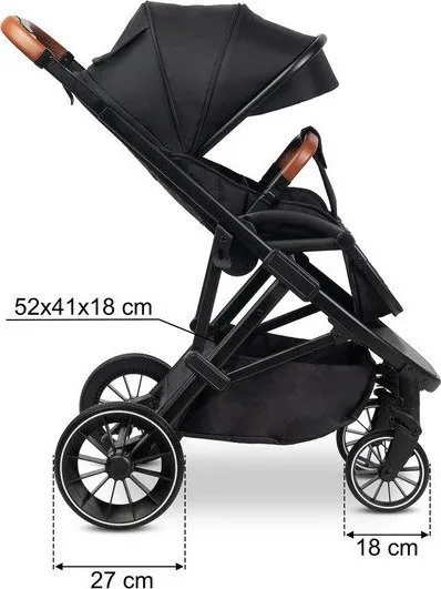 Karrocë për fëmijë Caretero Ratio, e zezë - 3