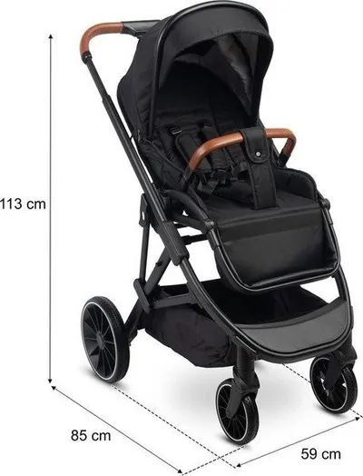 Karrocë për fëmijë Caretero Ratio, e zezë - 4