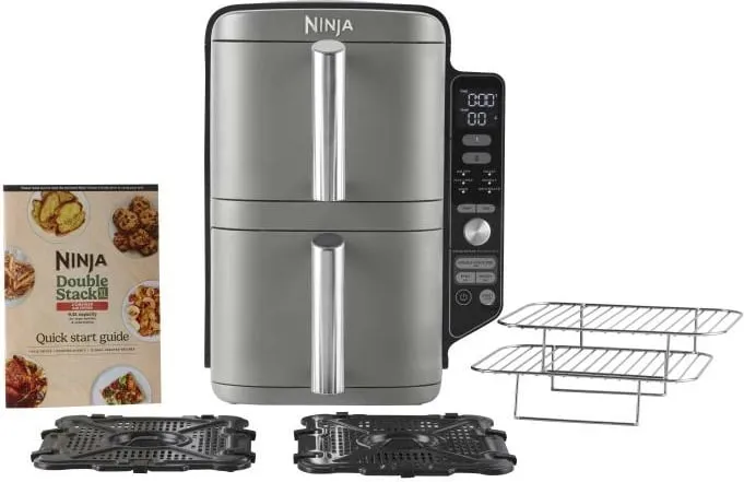 Airfryer, Ninja SL400EU XL Double Stack, 2x4.75L, 6 funksione, panel i heqshëm, gri - 2