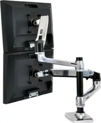 Krah monitori Ergotron LX Dual Stacking, 2 ekrane, 24 inch, rregullim lartësie, ngjyrë argjendtë