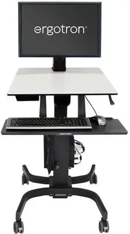 Karrocë multimediale Ergotron WorkFit-C, për monitor deri 30", ngjyrë e zezë/gri