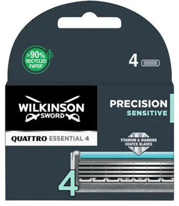 Rezerva për brisk Wilkinson Quattro Essential 4 Precision Sensitive për burra, 4 copë