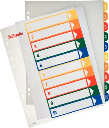 Letra ndarëse printimi Esselte A4, 1-10