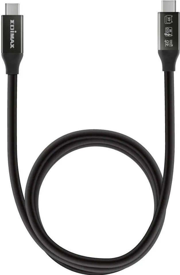 Kabllo USB4 EDIMAX, Thunderbolt 3 USB-C, 0.5m, 40 Gbps, i zi - 1