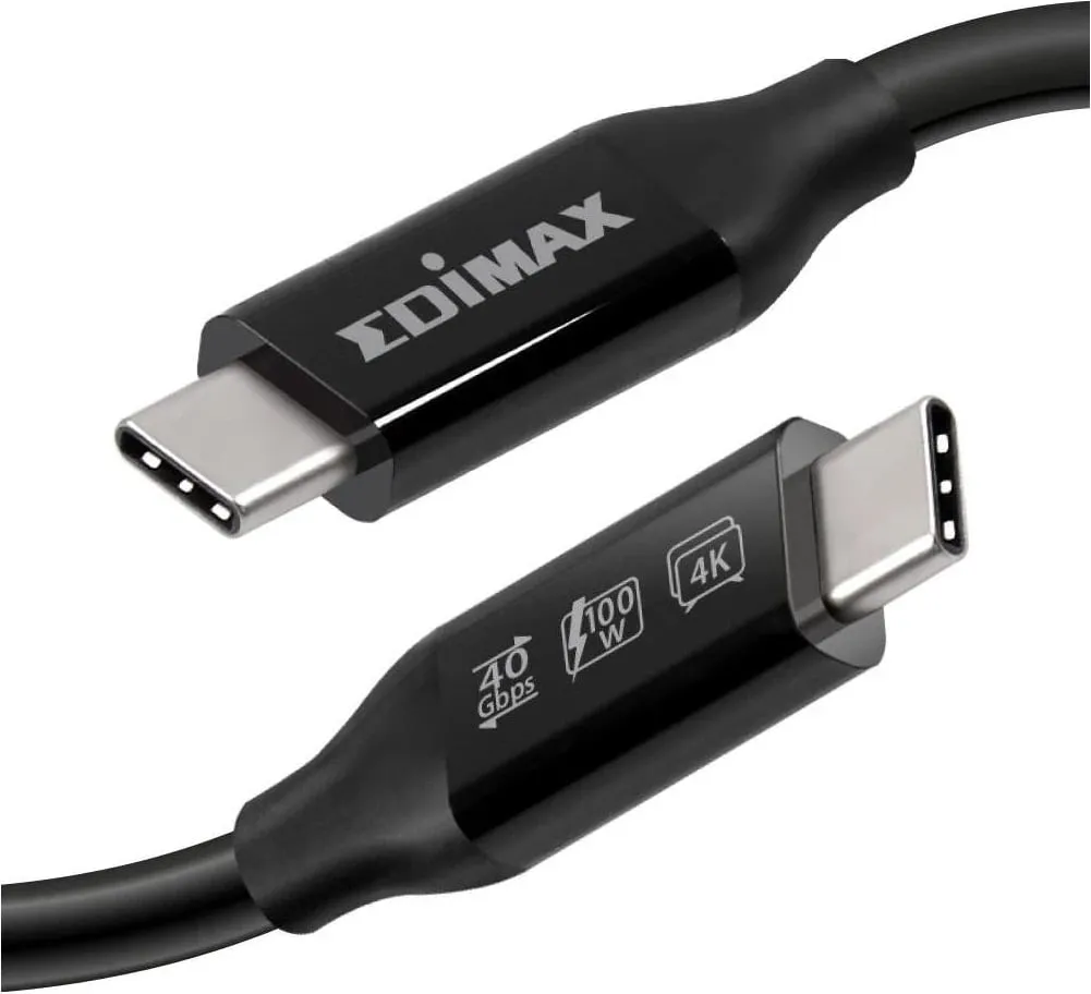 Kabllo USB4 EDIMAX, Thunderbolt 3 USB-C, 0.5m, 40 Gbps, i zi - 3