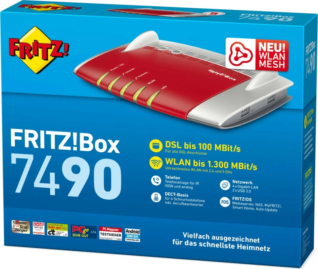 Router AVM FRITZ!Box 7490, WLAN, A/VDSL, kuqe - 4