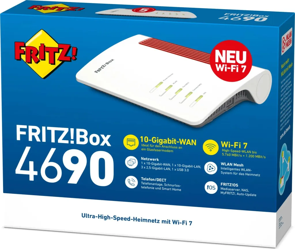 Router AVM FRITZ!Box 4690, Wi-Fi 7, i bardhë - 4