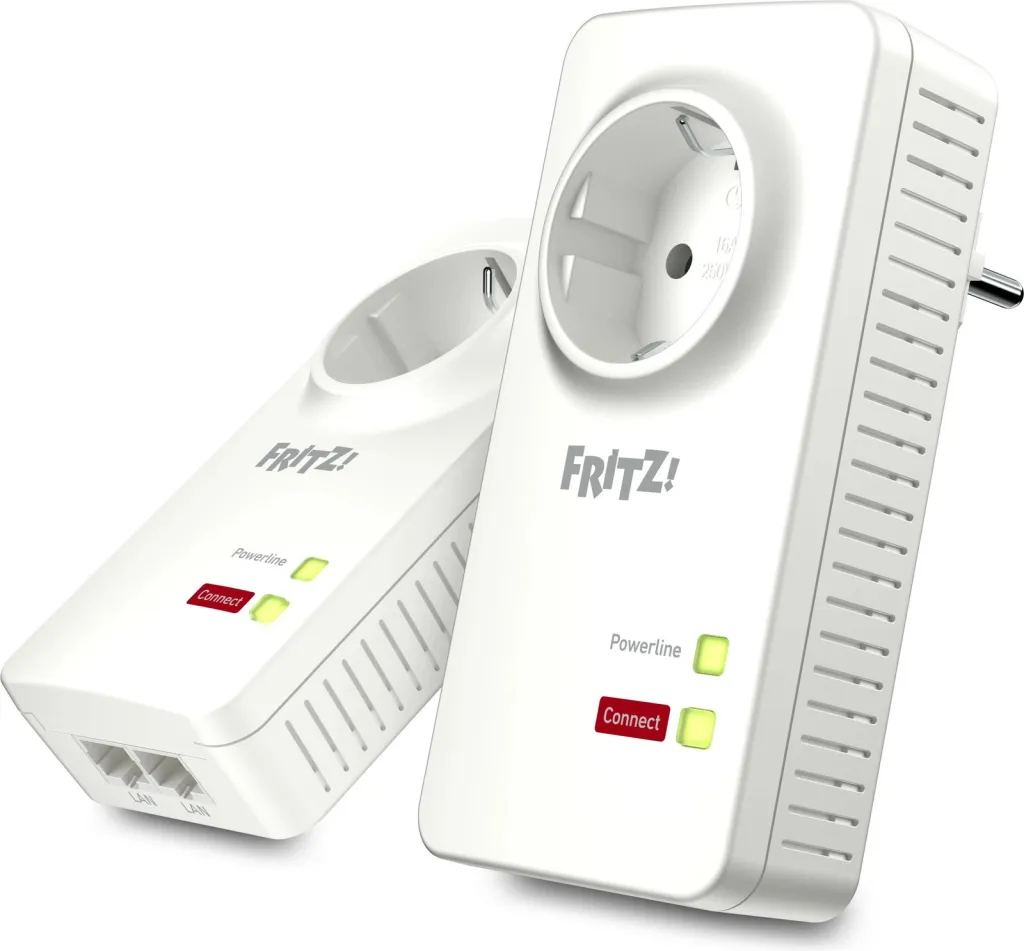 Adapter powerline AVM FRITZ 1220E Set, 1200 Mbit/s, 2x LAN, i bardhë - 1