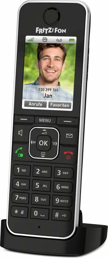 Telefon pa kabëll AVM FRITZ!Fon C6, DECT, Ekran, 300 kontakte, ID thirrës, E zezë