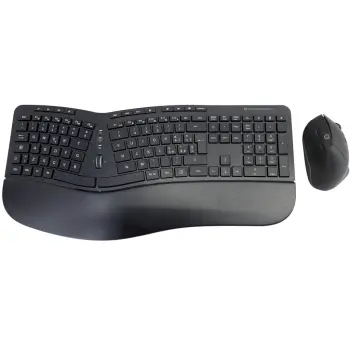 Set tastierë wireless Conceptronic, layout italian, maus ergonomic, e zezë