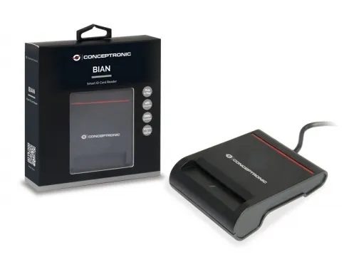 Adapter për Kartë memorie Conceptronic Smart ID Card Reader / USB-C 2.0 – Zezë - 1