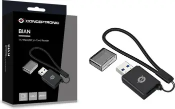 Adapter për Kartë memorie Conceptronic 4-in-1 Card Reader / USB-A 3.0 – Zezë