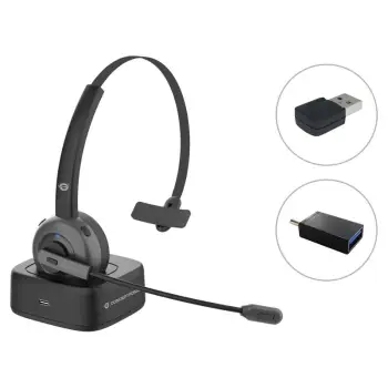 Kufje wireless Conceptronic POLONA03BDA, Bluetooth, me mikrofon, të zeza