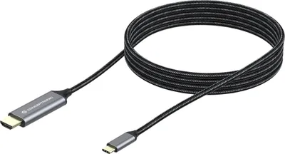 Kabllo USB Conceptronic ABBY10G, USB C në HDMI, 2m, e zezë argjend - 1
