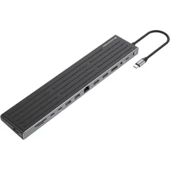 Dock Conceptronic 14-1 USB-C, 2xHDMI, DP, 2xUSB-C, 18cm, zi
