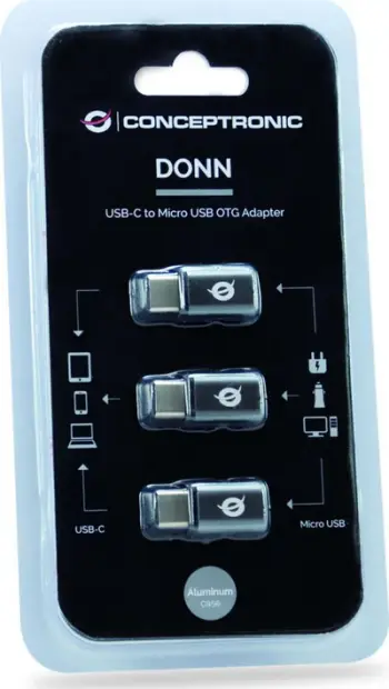 Adapter Conceptronic USB-C OTG-Micro USB, i hirtë