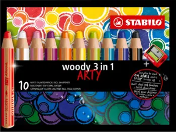 Ngjyra Stabilo Woody Arty, 10 copë