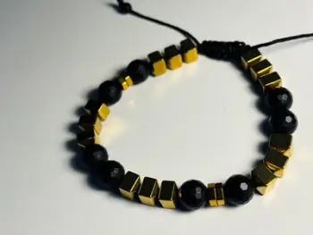 Byzylyk për meshkuj Dar Golden Hematite, i zi/artë
