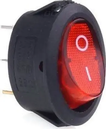 Ndërprerës AMiO (AMI-02461), 12V, 230V, oval, i kuq / zi