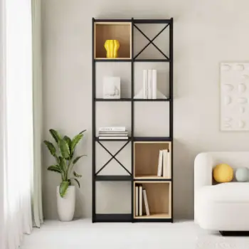 Raft për libra Decortie Vale, 179x70.7x39cm, e zezë/kafe e hapur