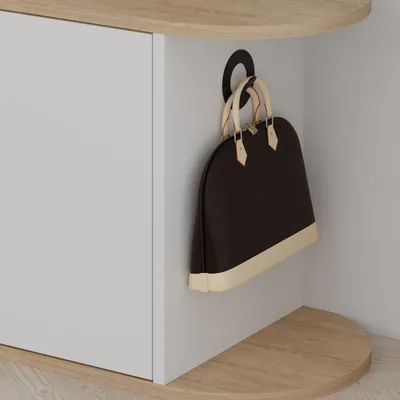 Stol për koridor Decortie Nova 50x104x37cm, kafe e hapur/bardhë - 6