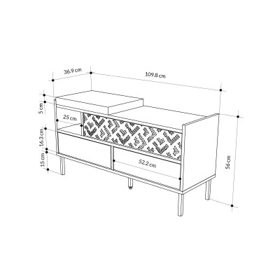 Stol për koridor Decortie Heaton, 110x37x56cm, kafe e hapur - 3