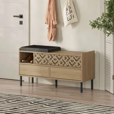 Stol për koridor Decortie Heaton, 110x37x56cm, kafe e hapur - 5