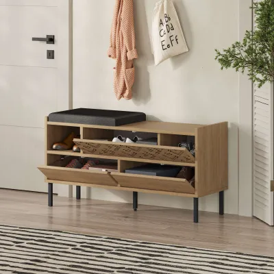 Stol për koridor Decortie Heaton, 110x37x56cm, kafe e hapur - 7
