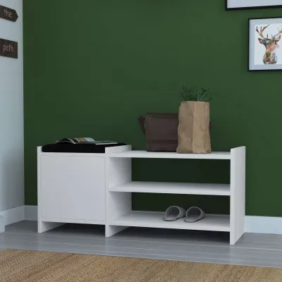 Stol për koridor Decortie Sunno (100 x 35 x 44 cm), e bardhë - 1