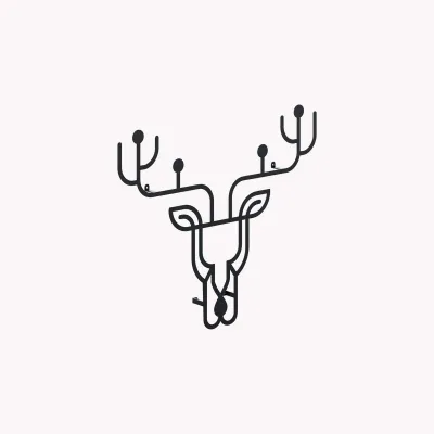 Varëse rrobash Decortie Deer, 60x74cm, e zezë - 2